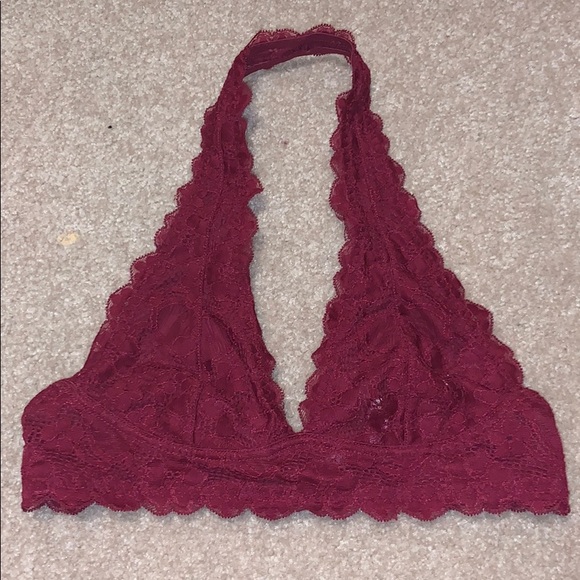 Free People Other - Free People Burgundy Lace Bralette Size S